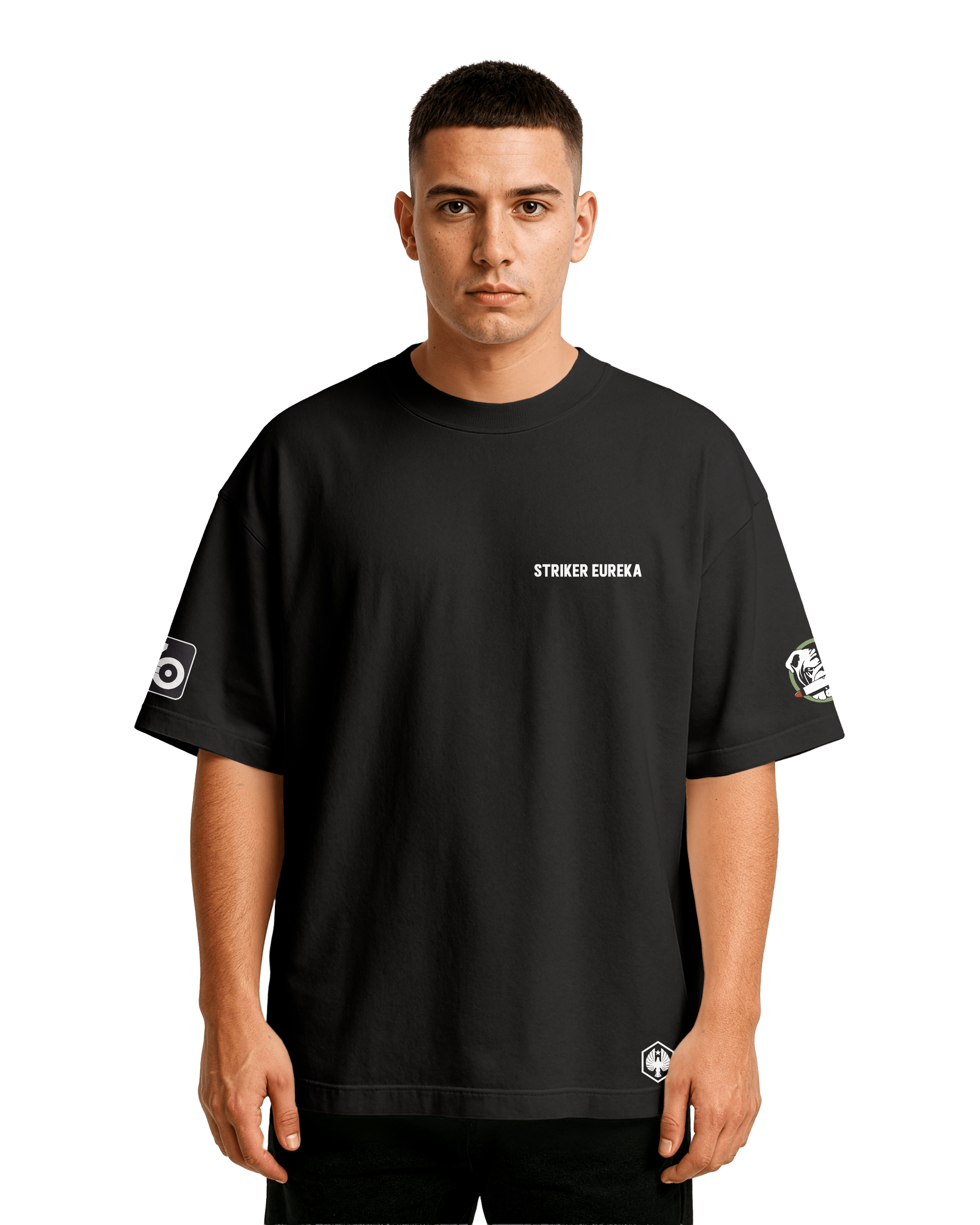 Striker Eureka Oversize T-shirt Unisex biała/czarna