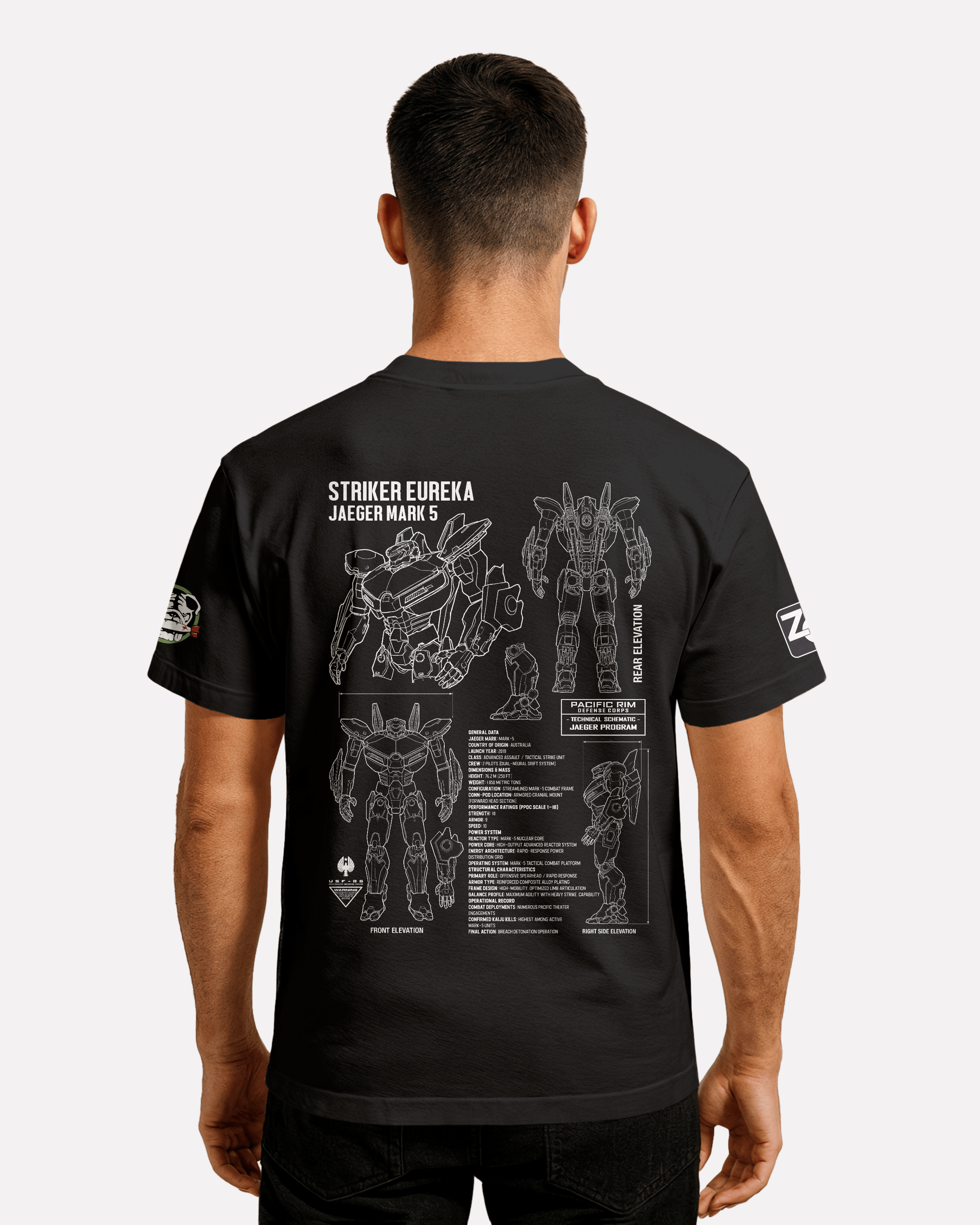Striker Eureka T-shirt Classic Unisex biała/czarna