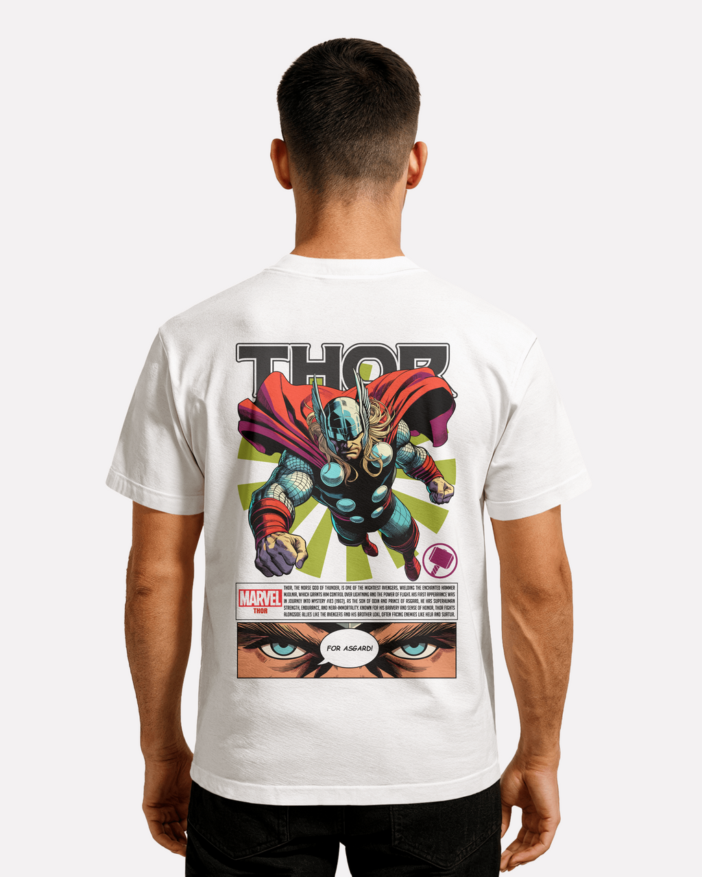 Thor T-shirt Classic Unisex biała/czarna