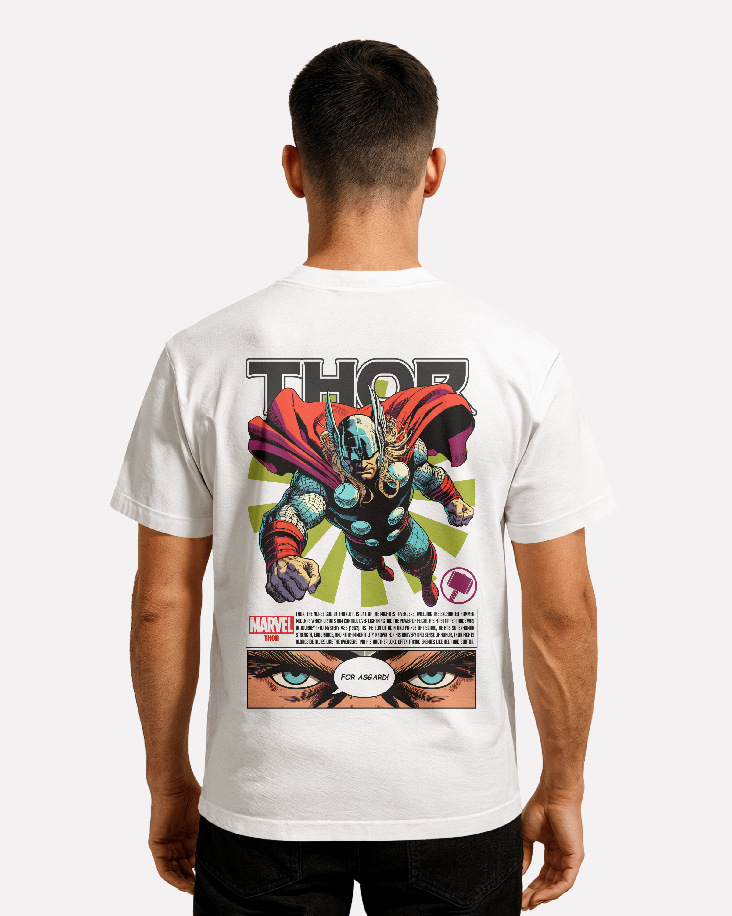 Thor T-shirt Classic Unisex biała/czarna