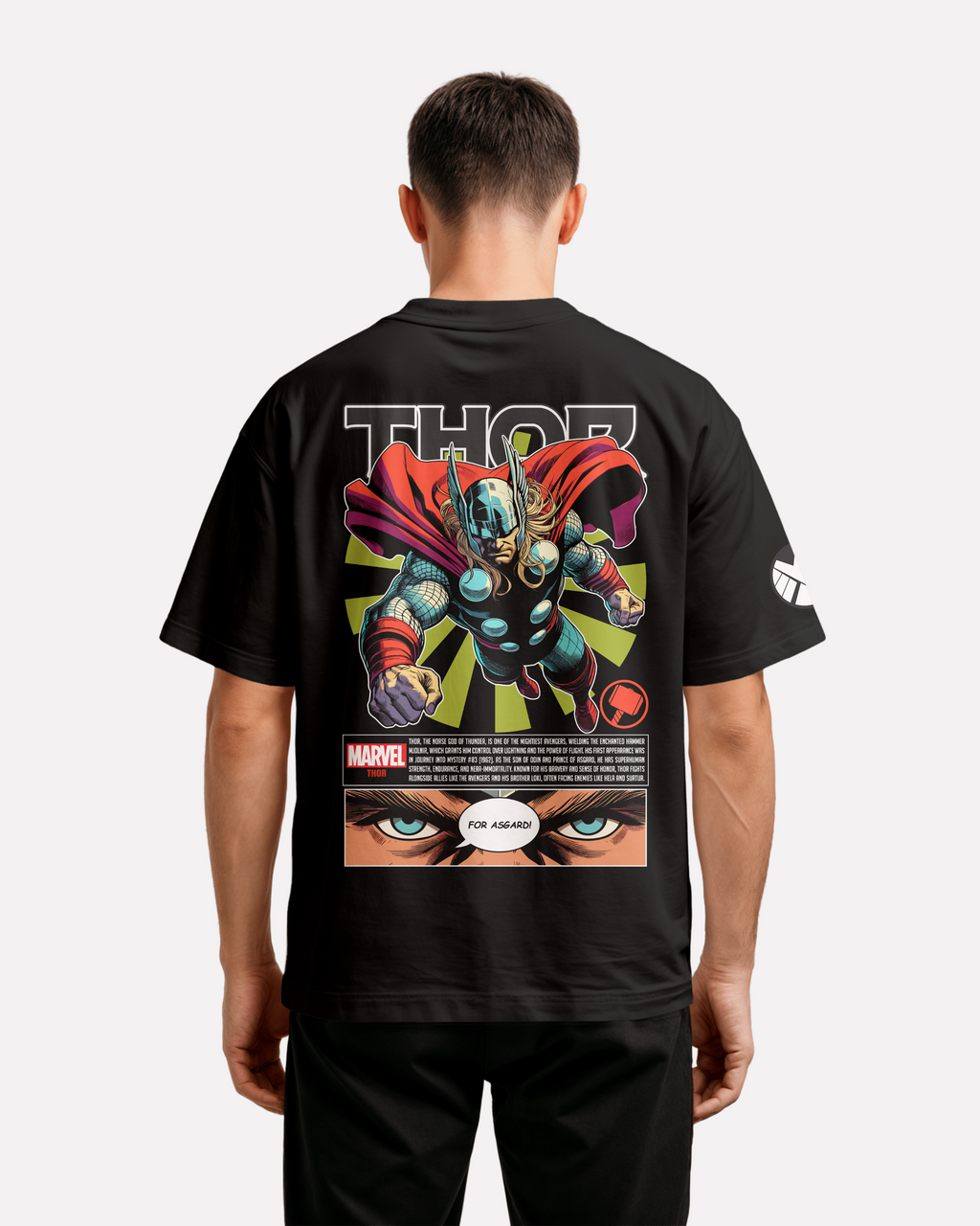 Thor Oversize/Box T-shirt Unisex biała/czarna