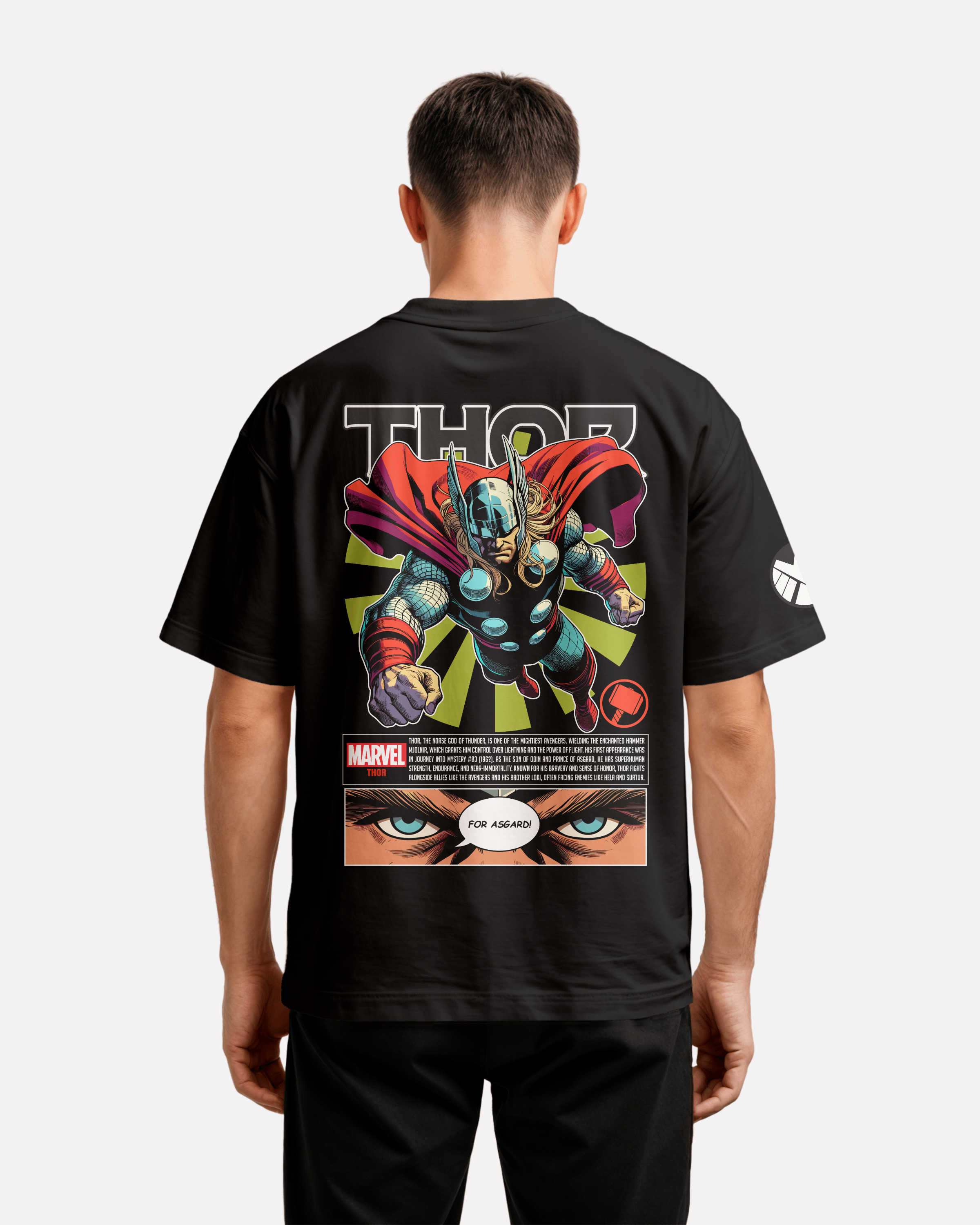 Thor Oversize/Box T-shirt Unisex biała/czarna