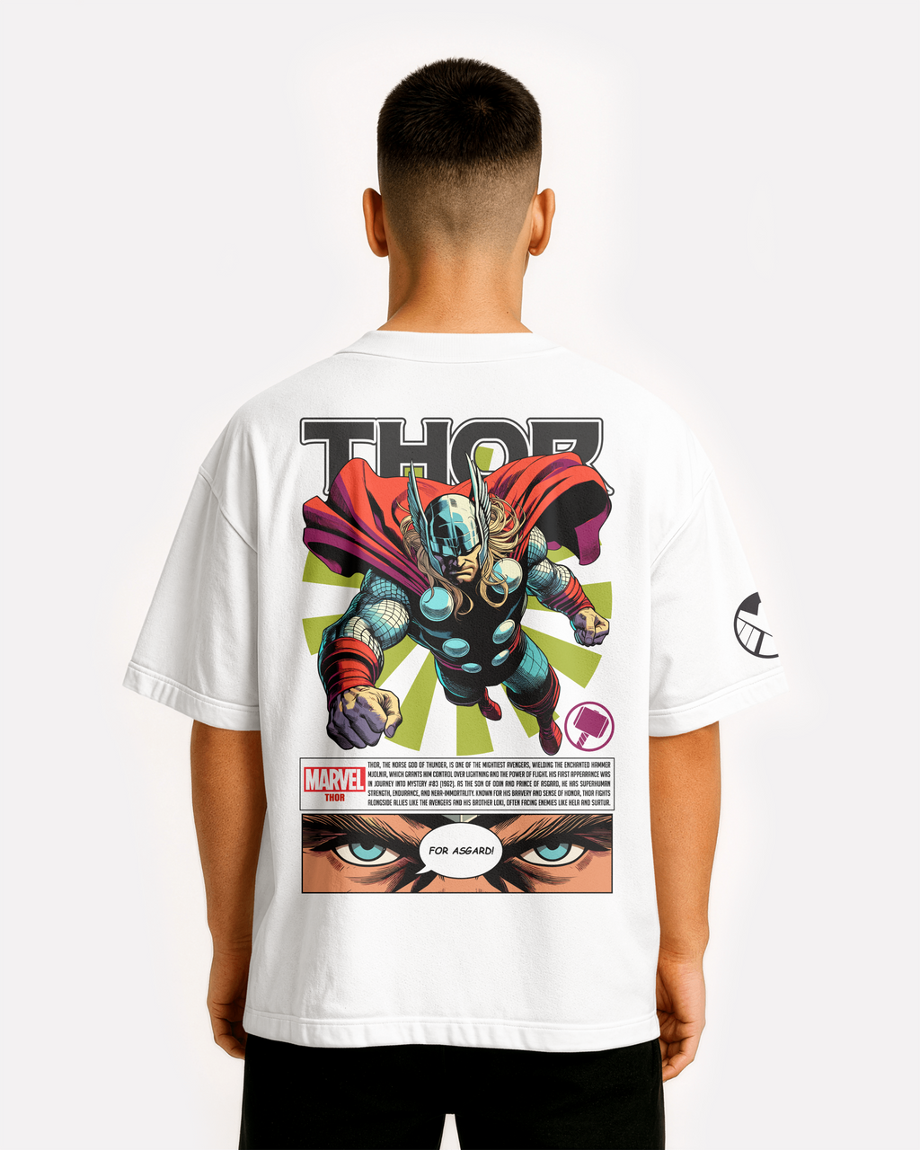 Thor Oversize/Box T-shirt Unisex biała/czarna