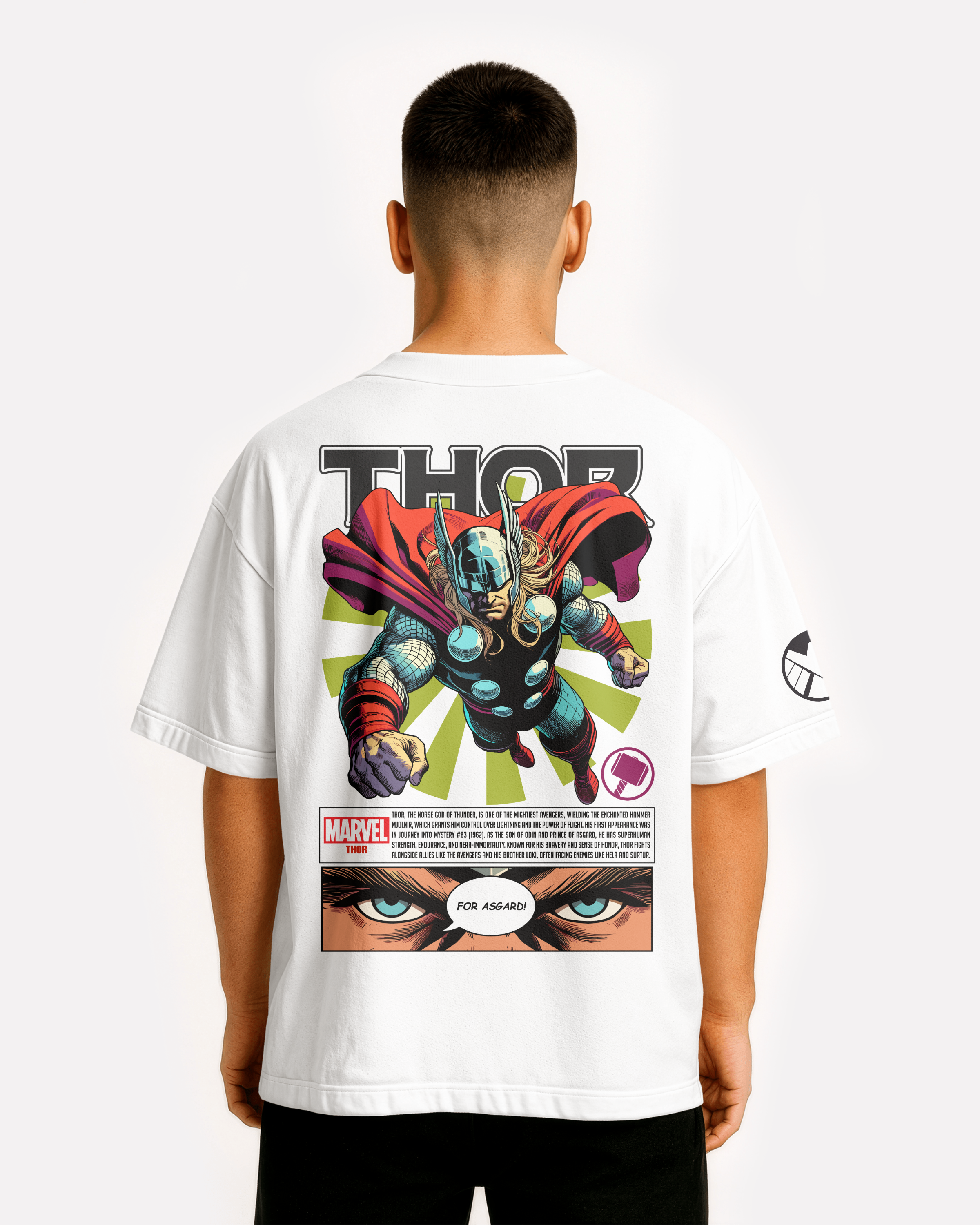 Thor Oversize/Box T-shirt Unisex biała/czarna