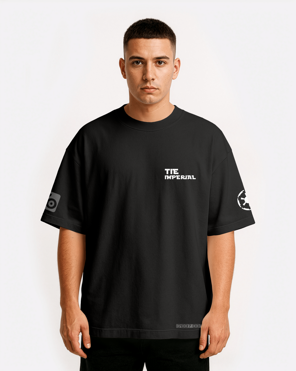 TIE IMPERIAL Oversize T-shirt Unisex biała/czarna