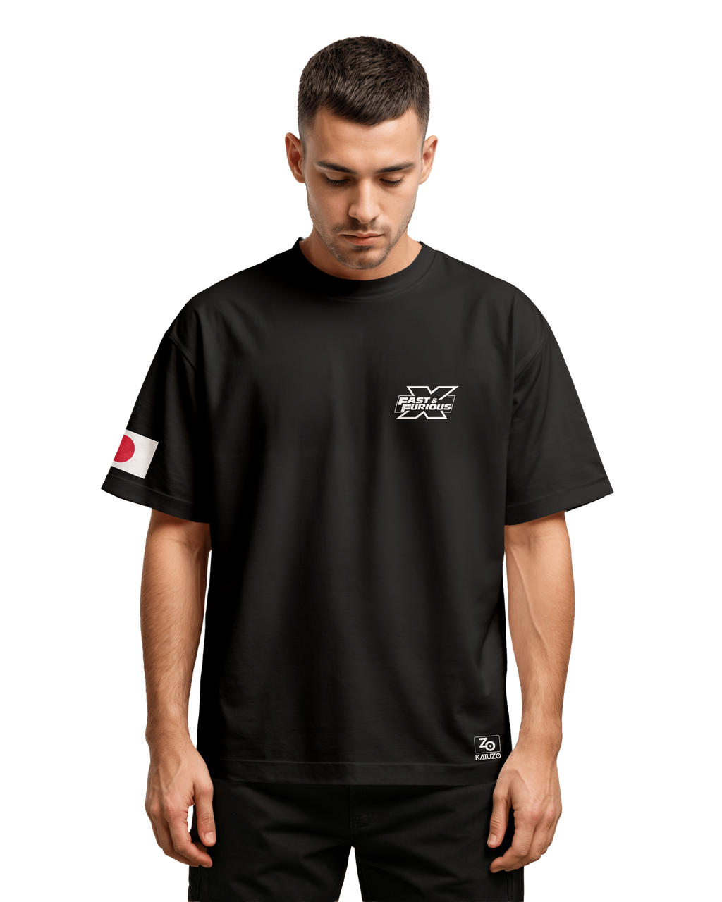 Toyota Supra MK-4 Oversize T-shirt Unisex biała/czarna
