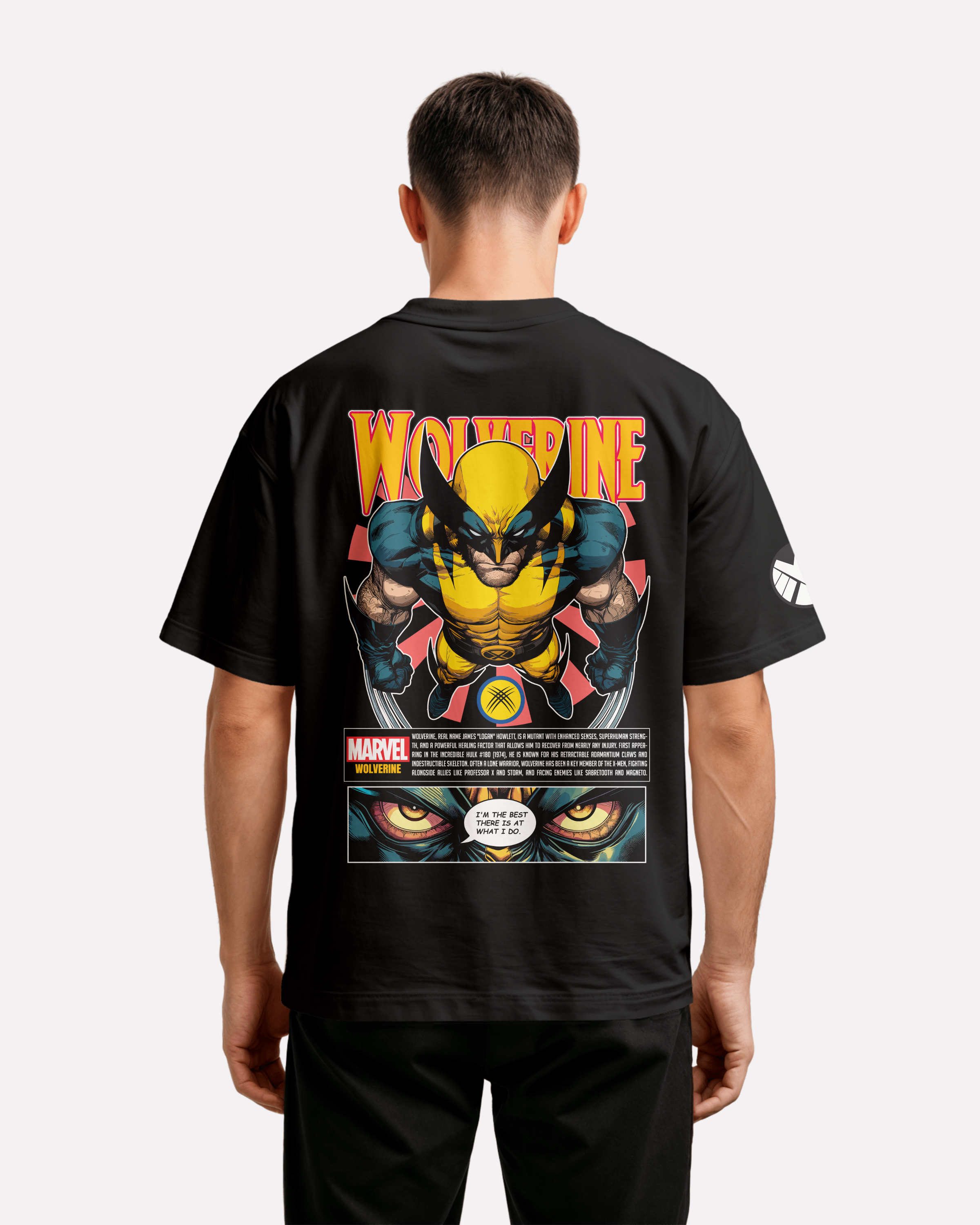 Wolverine Oversize/Box T-shirt Unisex biała/czarna